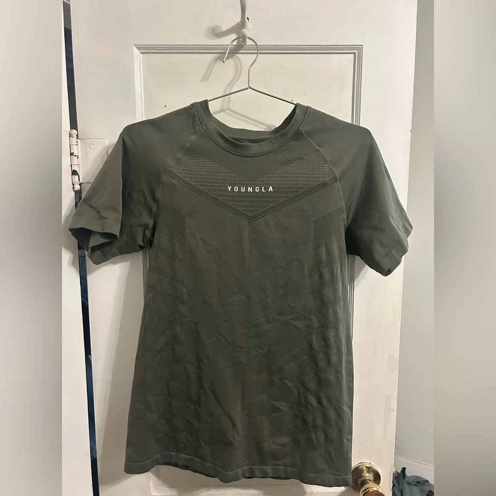 YoungLA Green Performance Compression Tee - Picture 2 of 5